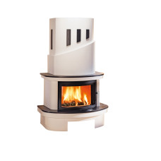 Kaminbausatz COLMAR-II Steinsims schiefer, Kamineinsatz EXQUISIT-II 182.18 schwarz =