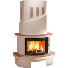 Kaminbausatz COLMAR-II Steinsims cotto, Kamineinsatz EXQUISIT-II 182.18 schwarz =