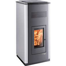 Pelletofen PELLETTO II 434.08, Grundfarbe perl-anthrazit, weiß (32 kg Tankinhalt)