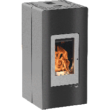 Pelletofen HSP 6 Premium 521.08 perl-grau/perl-schwarz, Vorderfront/Leiste schwarz