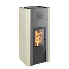 Pelletofen PALLAZZA-III 534.08 Seitenwände perl-beige, Tür perl-schwarz Grundfarbe perl-anthrazit