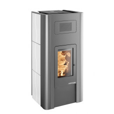 Pelletofen PALLAZZA-II 534.08-C Grundfarbe anthrazit, Keramik lackweiß