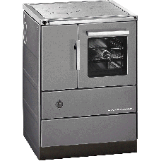 Herd HSD 60.5 anthrazit, Stahlkochplatte, Backrohr und Rauchrohranschluss rechts =