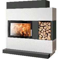 Kaminbausatz ADONIS-II, Kamineinsatz KOMFORT-IV 180.18 schwarz =