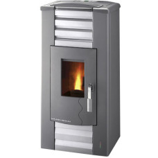 Pelletofen ECO-PELLET 302.08 gussgrau, Front silber