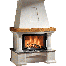 Kaminbausatz GENF-III Steinsims Ruivina, Kamineinsatz KOMFORT-IV 180.18 schwarz =