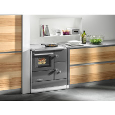 Herd DH 75 anthrazit, Backrohr und Rauchrohranschluss links