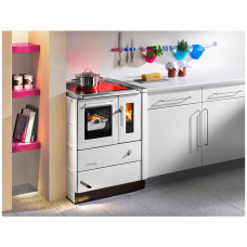 Herd HSD 60.4-SF weiß mit Sichtfenster, Ceranfeld, Backrohr und Rauchrohranschluss links =