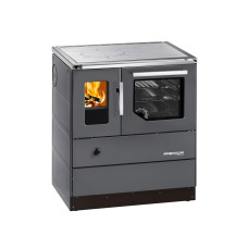 Herd HSD 75.5-SF anthrazit mit Sichtfenster, Stahlkochplatte, Backrohr und Rauchrohranschluss rechts