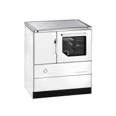 Herd HSD 75.5 weiß, Stahlkochplatte, Backrohr und Rauchrohranschluss rechts =