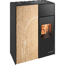 Pelletofen LUCCA II RLU 442.08 ST, Grundfarbe perl-schwarz/Email, Woodstone Premium, zertifiziert raumluftunabhängig