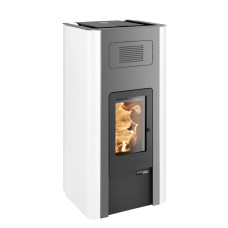 Poêle à granulé HSP 6 PALLAZZA-III 534.08 perle anthracite, parois latérales blanches, porte perle noire (tank 32kg)