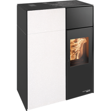 Poêle à granulés HSP 8 LUCCA-II 442.08 ST RLU, perle noir / Pierre blanche