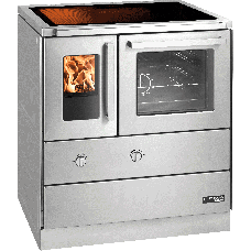 HSDZ 75.5-C-SF, Grundfarbe Edelstahl, mit Sichtfenster, Sockelblende Edelstahl, Backrohr  rechts, Glaskeramikplatte =