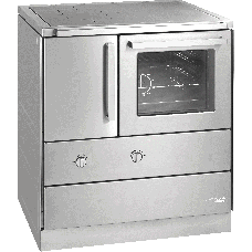 HSDZ 75.5, Grundfarbe Edelstahl, Sockelblende Edelstahl, Backrohr rechts, Stahlkochplatte =