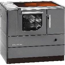 Herd HSD 90.5-C anthrazit, Glaskeramikfeld, Backrohr und Rauchrohranschluss links =