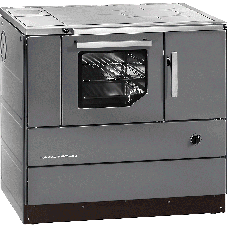 Herd HSD 90.5 anthrazit, Stahlkochkpatte, Backrohr und Rauchrohranschluss links =