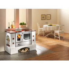 Herdbausatz PLANAI.5-C mit Bausatzherd BSH 75.5-SF Edelstahl mit Sichtfenster, Glaskeramikfeld, Backrohr und Rauchrohranschluss rechts, Plattenset cotto (terracotta) =