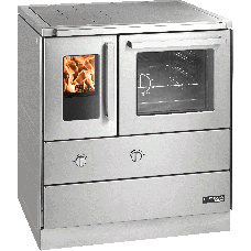 HSDZ 75.5 SF, Grundfarbe Edelstahl, mit Sichtfenster, Sockelblende Edelstahl, Backrohr rechts, Stahlkochplatte =