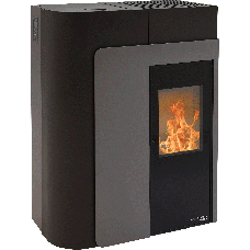 Pelletofen HSP 8 HOME Grundfarbe perl-schwarz, Front perl-grau