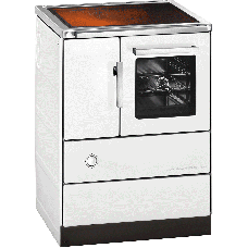 Herd HSD 60.5-C weiß, Glaskeramikfeld, Backrohr und Rauchrohranschluss rechts =